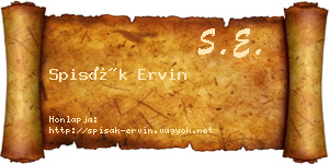 Spisák Ervin névjegykártya
