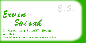 ervin spisak business card